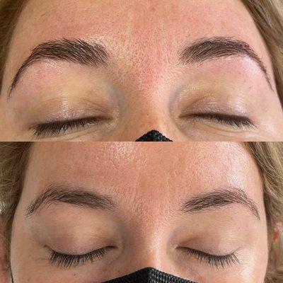 Before and After Keratin Brow Lamination Treatment