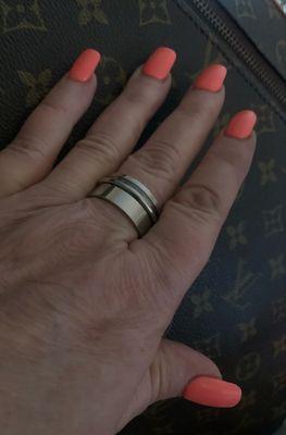My 'done' fingernails 2 weeks later from my first appointment. They did such an awesome job!