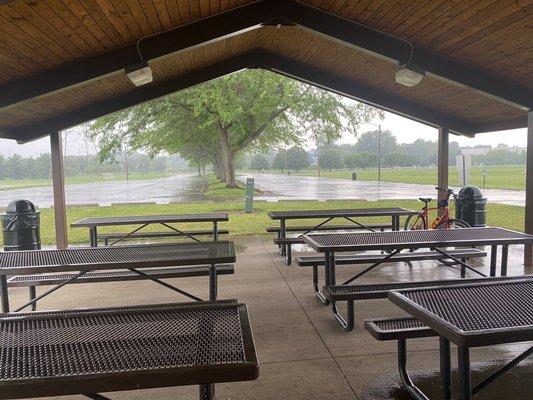 View from the pavilion by the soccer fields