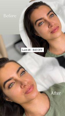 Get $40 OFF for lash lift , valid till Oct 31st , 2025