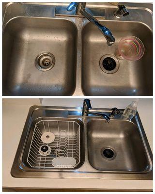 Before and after kitchen sink