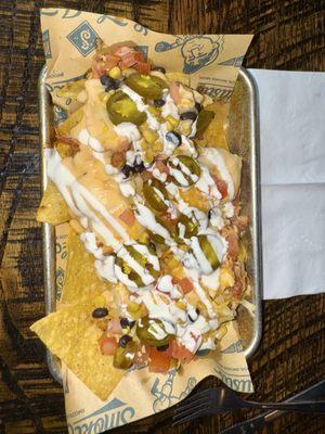 Smoked chicken nachos