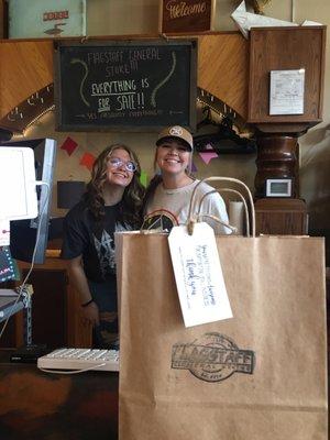 The sweetest girls working at the General Store! And how cute is their bag you get to take your stuff home in?