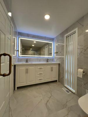 Vanity and bathroom remodel