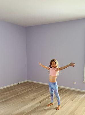 My daughter loves her lavender colored bedroom!
