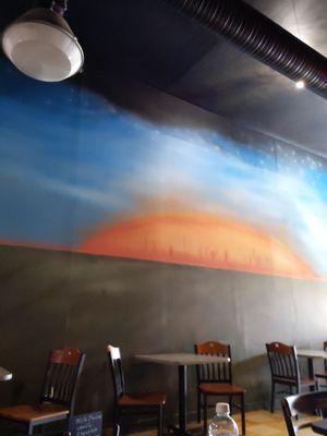 They're a wonderful and done paintings all over the walls done by the owner and creator of the restaurant.