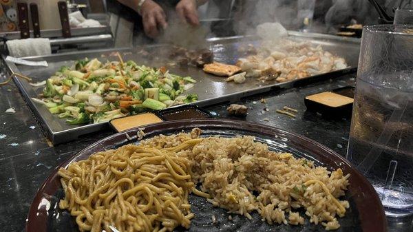 Fried Rice, noodles, and the grill