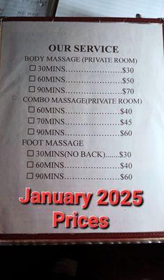 January 2025 Prices