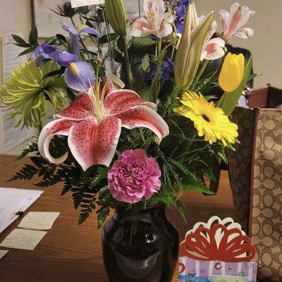 Recent birthday arrangement.