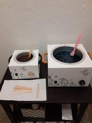 Hard wax for facial and body waxing.