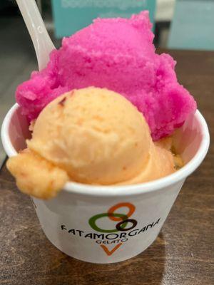 Here Comes Summer! DELICIOUS Peach Lavender, Prickly Pear & Passionfruit Medium Trio of Authentic Italian Sorbetto @ Fatamirgana
