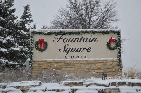 Fountain Square sign December 11, 2016 Meyers Road Entrance