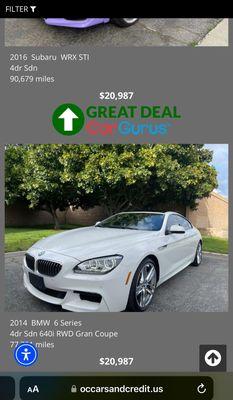 All cars priced the same is not sketchy at all