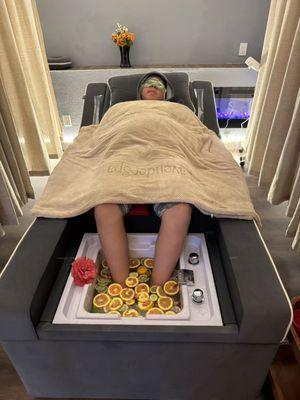 Scalp&foot treatment table