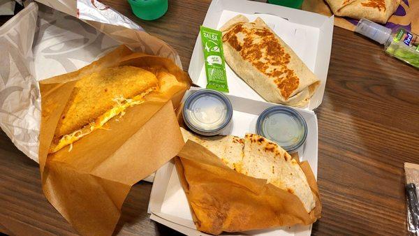 Cantina Crispy Chicken Taco, Cantina Chicken Quesadilla, Cantina Chicken Burrito