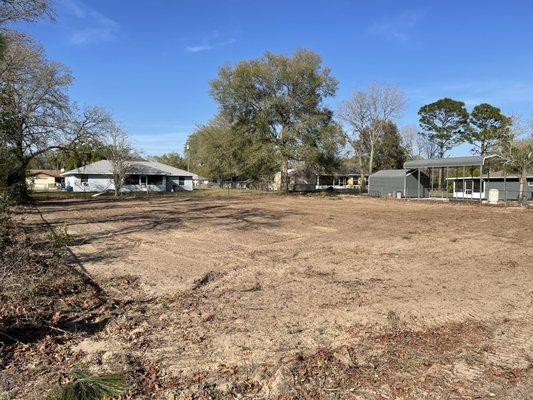 Finished cleared, and equipment raked lot