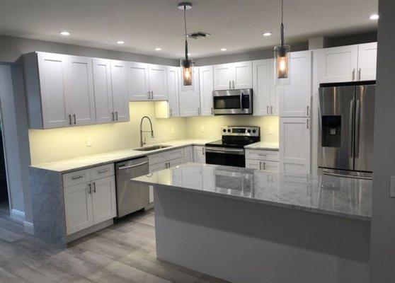 Completed white shaker kitchen project