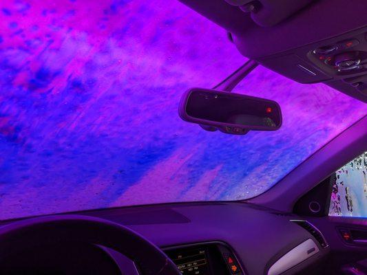 Disco light car wash FTW!