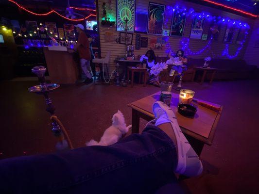 One of the seating areas