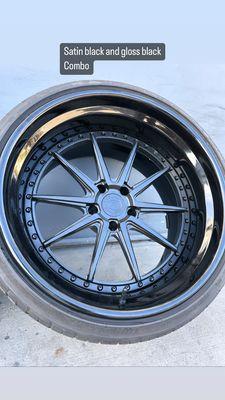 Satin black center gloss black barrels