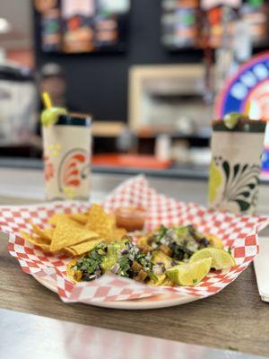 Plant based special tacos and delicious michiladas