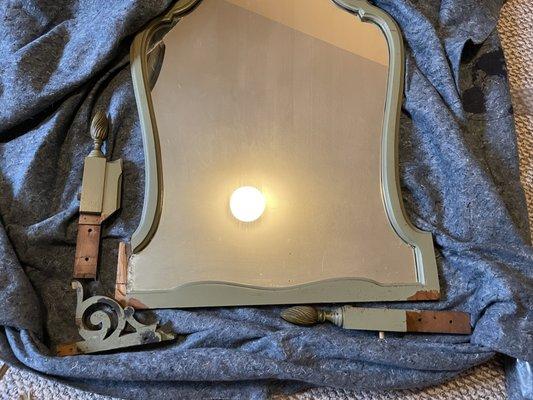 Broken mirror, packed by A&A