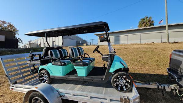 The Trailer came with the Lithium 6 seat Golf Cart we rented,also got Disney Fort Wilderness Approved Insurance Card with the Cart! AWESOME!