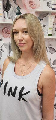 Highlights with the platinum toner..