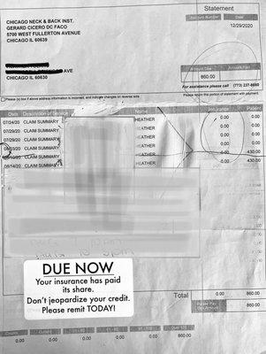 Fake dates of appointments I wasn't even in town for. And 2 with the same date?