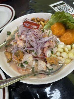Ceviche mix. Medium heat