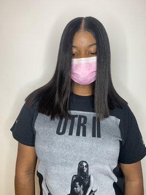 Natural Hair Silk-Out(treatment/cut)