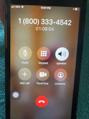 Spent over an hour on phone today.