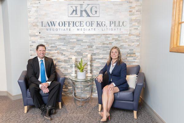 Keith Kleinhans and Kimberly Gruber Kleinhans - the partners of Law Office of KG, PLLC an intimate injury and family law firm