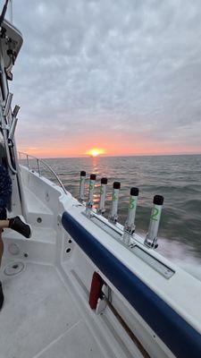 Sunrise on the way out.