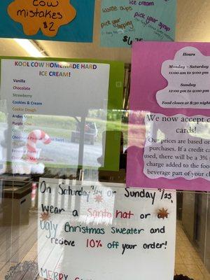 Homemade ice cream flavors, ice cream nachos, etc.