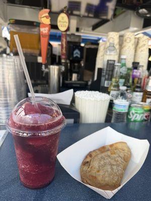 Sangria and chicken empanada