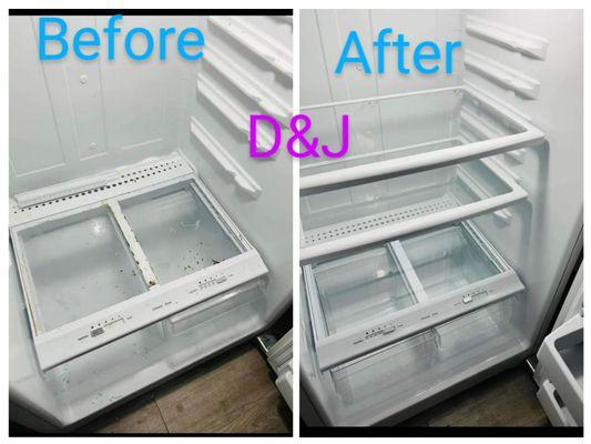 Fridge cleaning before & after