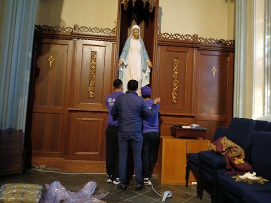 My favorite picture with all 3 of the guys! She's smiling down at them & blessing them for all their very fine work!