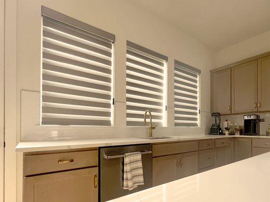 Hunter Douglas Designer Banded Shades for Kitchen in Erie, CO