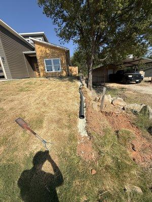 Here is a photo with some of our drainage systems to help with water flow and with water corrosion on your property