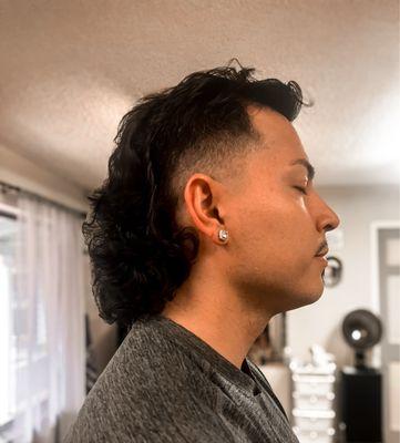 Mens modern mullet