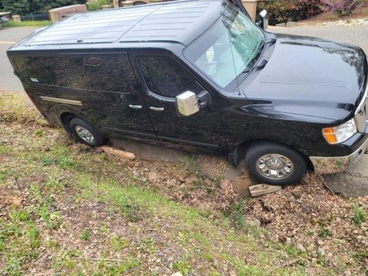 Car before pulled out.