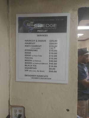 Price sheet as of 12/28/18.