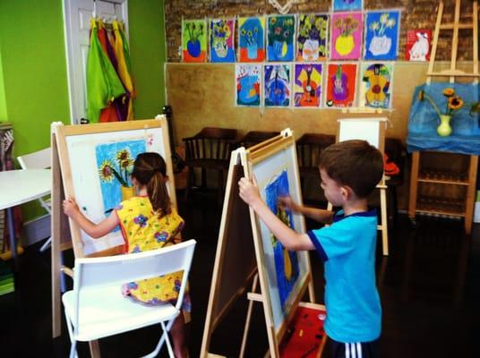 A children's art class.