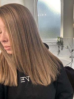 Result - I had requested a root melt and toned cooler.