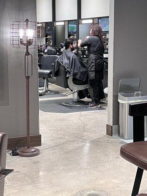 Paulette at cutting area