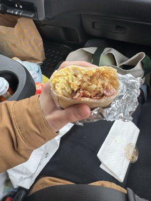 ham and bacon burrito