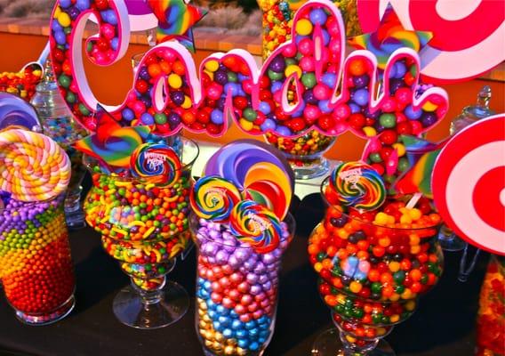 Colorful candy buffet