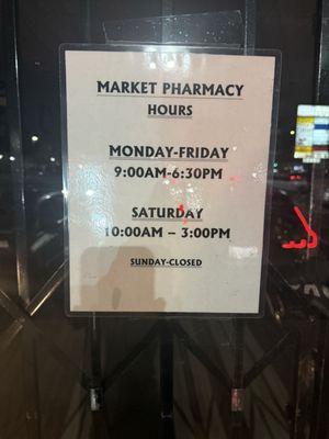 The hours. And they're closed and it's not 6:30 yet