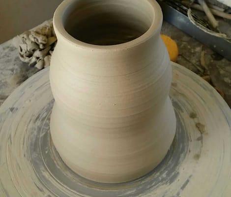 Vase in progress